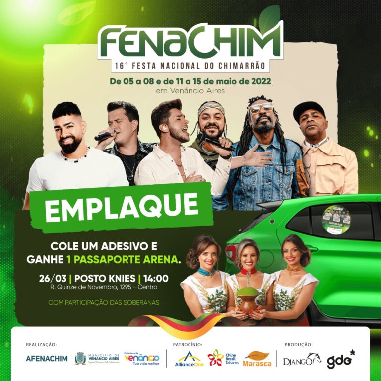 Emplaque da Fenachim oferta Passaporte Arena para shows nacionais