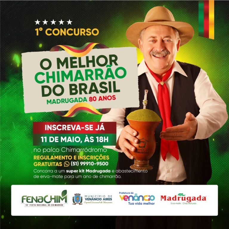 Concurso de Melhor Chimarrão do Brasil é atração da 16ª Fenachim
