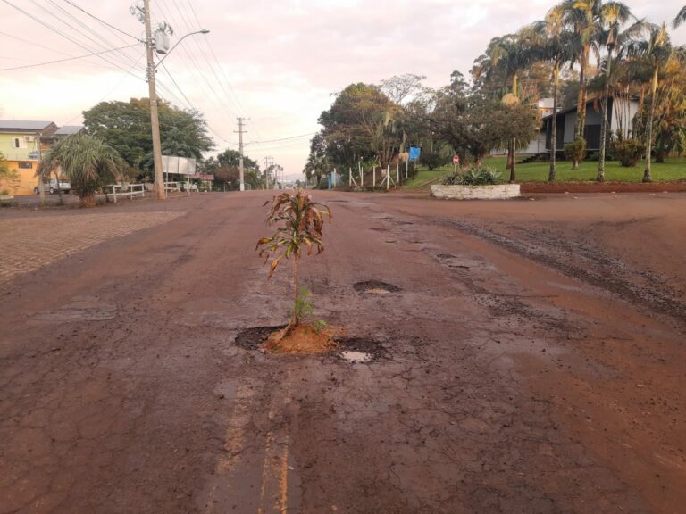 Com falta de material no Daer, buracos aumentam na VRS-816