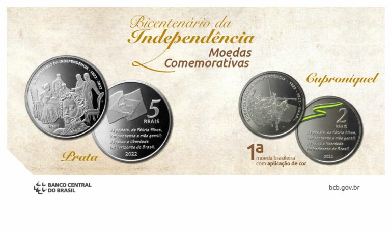 Banco Central lança moeda colorida para celebrar bicentenário da Independência