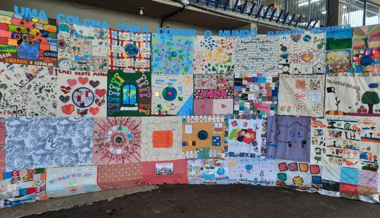 Alunos de 32 escolas produzem colcha de retalhos temática para a 23ª Feira do Livro