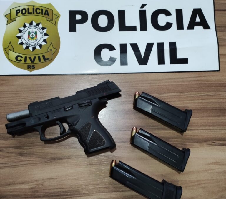 Policia Civil de Venâncio apreende pistola em Linha Bem Feita