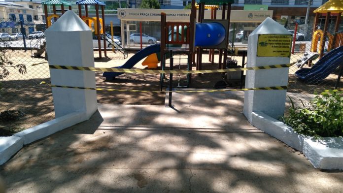 Pracinha infantil da Matriz será revitalizada e espaço fica fechado no fim de semana