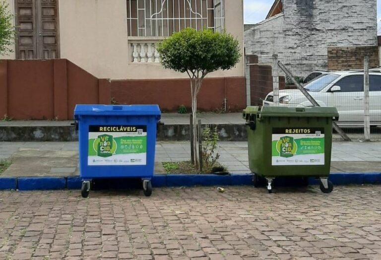 Contêineres de lixo recebem fitas refletivas em Venâncio Aires