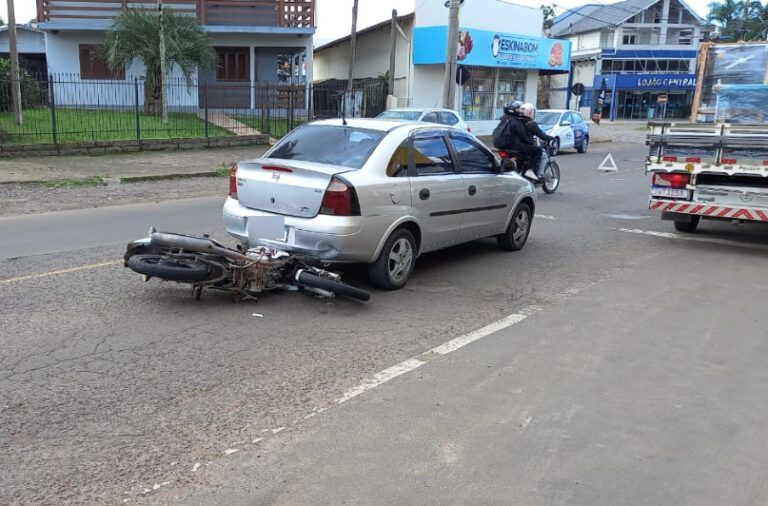 Motociclista fica ferido em acidente no bairro Gressler, em Venâncio